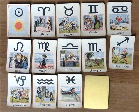 A SOL or THE SIGNS OF THE ZODIAC card game by John Jaques & Son, c1880.